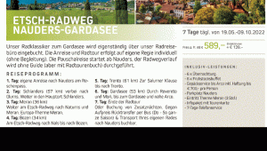 Etsch-Radweg Nauders - Gardasee 2022 Etsch-Radweg Nauders - Gardasee 2022